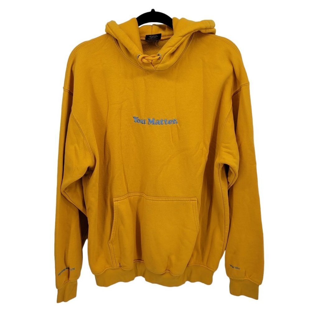 You Matter by Demetrius Harmon mens Large yellow round neck long sleeve hoodie